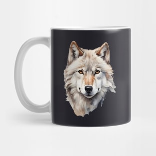 watercolor wolf face Mug